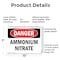 Signmission Ammonium Nitrate Danger Sign, Plastic, 10in W x 7in L, 2PK OS-2PACK-DS-P-710-L-1941 - alternate 2